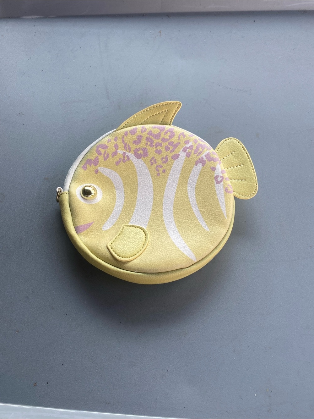 Betsey Johnson Yellow Fish Coin Purse with Pink Accents